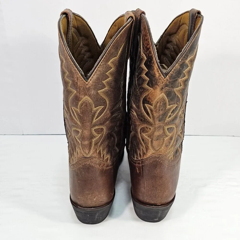 Laredo Birchwood 68452 Mens 16 D Brown Distressed Leather Western Cowboy Boots